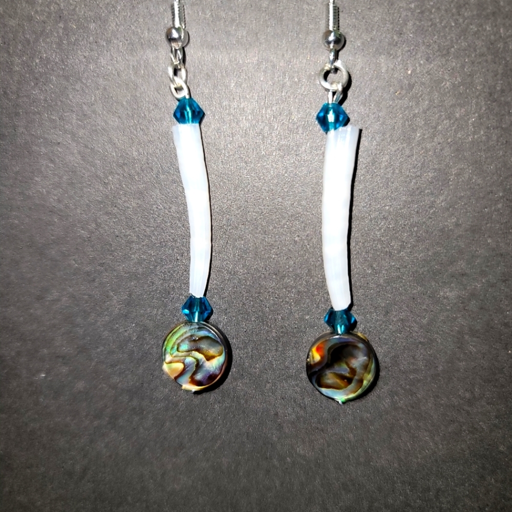 Dentalium Abalone Earrings